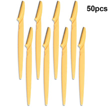 Load image into Gallery viewer, 50Pcs Eyebrow Trimmer Blade Shaping Knife Eye Brow Epilation Face Blades Hair Removal Scraper Shaver Woman Makeup Tools
