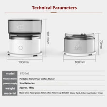 Load image into Gallery viewer, Electric Coffee Maker Portable Mini Coffee Machine 304 Stainless Steel Hand Rushing Coffee Pot for Travel Portable Home Brew Pot
