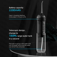 Load image into Gallery viewer, Newest Stretch Oral Irrigator Intelligent Portable Dental Water Jet Flosser Rechargeable for Teeth Cleaning IPX7 180ml Tank 4Tip
