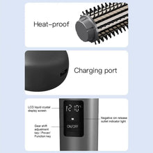 Load image into Gallery viewer, Cordless Hair Curling Iron Brush USB Rechargeable Travel Heated Round Brush 3-in-1 Electric Hair Curling Wand Styling Tools
