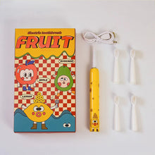 Load image into Gallery viewer, Children Sonic Electric Toothbrush With 4 Replace Brush Heads Kids Cartoon Toothbrush Ultrasonic Electric Toothbrush Waterproof
