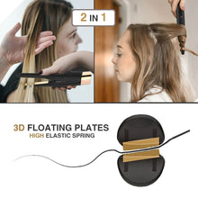 Load image into Gallery viewer, 5000mAh Cordless Flat Iron Floating Plate USB Mini 2 IN 1 Hair Straightener with Charging Portable Wireless Curler Styling Tools
