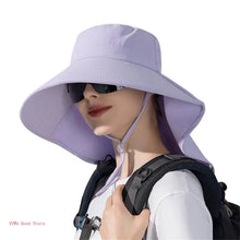 Load image into Gallery viewer, Hat With Neck Flap Hiking With Ponytail Hole Fishing Bucket Available in 7 Colors Sun Protection Dirt Resistant
