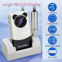Load image into Gallery viewer, 45000RPM Nail Drill Machine Portable Nail Polish Gel Sander Electric Professional Nail Lathe With HD LCD Display Manicure Care
