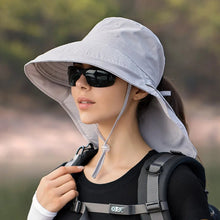 Load image into Gallery viewer, Wide Large Brim Bucket Hat Neck Protection Sun Hat Summer Outdoor UV Anti Shawl Visor Cap Fishing Hiking Ladies Hat Women Bonnet
