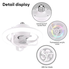 Load image into Gallery viewer, 50W Ceiling Fan Light Round LED Pendant Light 360°rotating Fan Blade Smart Remote Control For Living Room Bedroom Ceiling Light
