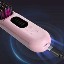 Load image into Gallery viewer, Wireless Hair Straightener Brush Fast Heated Straightener Brush Negative Ions Hair Curler Portable Heating Comb
