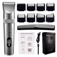 Load image into Gallery viewer, Full Body Washable Electric Hair Clipper Ceramic Professional Fine Adjustable Hair Trimmer Low Noise Hair Cutting Machine Razor
