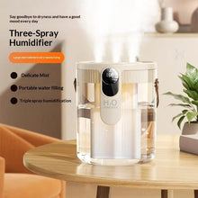 Load image into Gallery viewer, 1.5L Air Humidifier Large Capacity Home Humidifier Silent Mist Maker 1800mAh Battery USB Rechargeable Humidifier with LED Light

