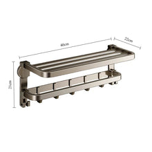Load image into Gallery viewer, Wall-mounted Suction Cup Bathroom Towel Rack Gun Gray Aluminum Alloy Bathroom Punch-free Towel Rack Storage Rack
