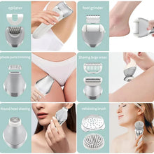 Load image into Gallery viewer, Electric Razor for Women 7 in 1 Painless Wet &amp; Dry Women Shaver for Arm, Underarm Bikini Legs Replaceable Heads USB Charging
