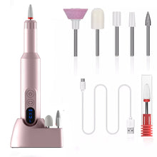 Load image into Gallery viewer, Electric Nail Drill Machine with Charging Base Electric Nail Sander Cordless Rechargable Manicure Pedicure Set Nail Art Tools
