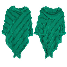Load image into Gallery viewer, Women Winter Knit Hooded Poncho Cape Lady Spring Fringed Shawl Wrap Sweater Pullover Vintage Chic Tassels Cloak Capes
