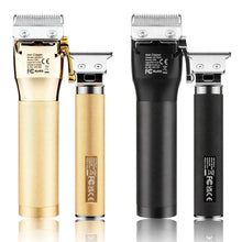 Load image into Gallery viewer, Cordless Professional Trimmer All Metal Body Low Noise Electric Hair Clipper 2 in 1 Set with Travel Bag for Men
