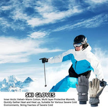 Load image into Gallery viewer, Men Winter Waterproof Cycling Gloves Outdoor Sports Running Motorcycle Ski Touch Screen Fleece Gloves Non-slip Warm Full Fingers
