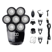 Load image into Gallery viewer, 7D Independently 7 Cutter Floating Head Waterproof Electric Razor Multifunction USB Charge Trimmer Men Shaver For Men
