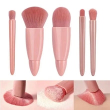 Load image into Gallery viewer, 5pcs Travel Size Makeup Brushes Set Mini Makeup Brushes Small Complete Function Cosmetic Brushes Kit With Case And Mirror
