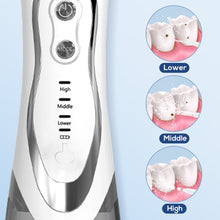 Load image into Gallery viewer, Water Flossers for Teeth Rechargeable Portable Dental Oral Irrigator 3 Modes 7 Nozzles 300ML Water Tank Waterproof Teeth Cleaner
