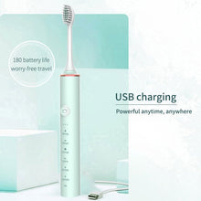 Load image into Gallery viewer, Ultrasonic Sonic Electric Toothbrush for Adults USB Rechargeable Waterproof Electric Teeth Tooth Brushes with 8 Replacement Heads

