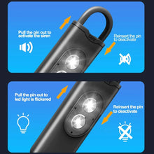 Load image into Gallery viewer, Self Defense Alarm 130dB LED Light Anti-wolf Alert for Teenagers Women Carrying Scream Loud Panic Alarm Emergency Alarm Keychain
