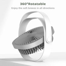 Load image into Gallery viewer, Rechageable Desktop Fan USB Fan 360° Rotatable Fan for Desk Portable Fan Mini Fan with Built-in 4000mAh Battery
