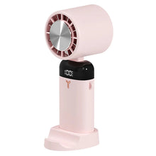 Load image into Gallery viewer, Handheld Portable Fan 3 Speed Foldable Desktop Fan USB Rechargeable 3600mAh LED Digital Display for Home Office Travel Dormitory

