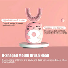 Load image into Gallery viewer, Ipx7 Waterproof Electric Toothbrush Kids U-shaped Sonic Smart Ultrasonic Tooth Brush 360 Degrees Teeth Whitening For Kids
