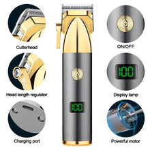 Load image into Gallery viewer, Professional Hair Clipper Wireless Rechargeable Hair Trimmer for Beard Mustache Body Under Arms Precision Hair Cutting Machine
