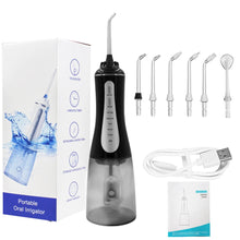 Load image into Gallery viewer, Portable Oral Irrigator 5 Modes Rechargeable Dental Water Jet 6 Nozzles Waterproof 350ML Tank Water Flosser For Teeth Whitening
