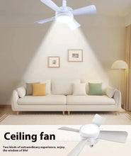 Load image into Gallery viewer, Ceiling Fan Led Light Socket Fan With Smart Remote Control 1000Lm 5000K Bulb Retractive Fan Lamp For Bedroom Living Room
