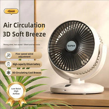 Load image into Gallery viewer, Portable 5-speed Electric Fan 90° USB Adjustable Cooling Fan Silent Adjustable Ultra Silent For Home, Desk and Office

