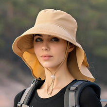 Load image into Gallery viewer, Wide Large Brim Bucket Hat Neck Protection Sun Hat Summer Outdoor UV Anti Shawl Visor Cap Fishing Hiking Ladies Hat Women Bonnet
