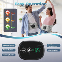 Load image into Gallery viewer, Electric Waist Massager Infrared Heated Lumbar Pad Adjustable Temperature Hot Compress Vibration Waist Massage Belt Back Support
