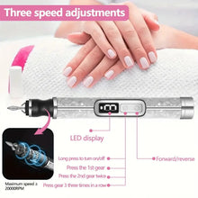 Load image into Gallery viewer, Low Noise Electric Nail Drill Multiple Gears 4 Gears Adjustable Nail Polishing Machine Rechargeable Nails Sander File Set
