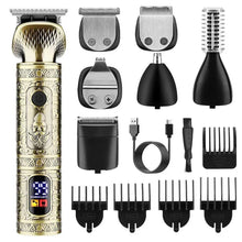 Load image into Gallery viewer, Professional Barber Cordless Full Set 7 IN 1 Trimmer Set Electric Shaver Clipper All Metal Hair Trimmer Set Home
