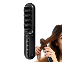 Load image into Gallery viewer, Brush Straightener For Women Negative Ion Hairbrush Straightener Hair Straightening Comb With 4 Temps Fast Heating USB

