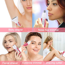 Load image into Gallery viewer, 5 IN 1 Electric Hair Removal Epilator Wet&amp;Dry Lady Shaver Nose Hair Trimmer Eyebrow Shaper Leg Armpit Bikini Trimmer Women Razor
