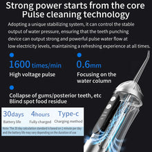 Load image into Gallery viewer, Oral Irrigator 3 Cleaning Modes Portable Rechargeable Waterproof IP65 Dental Water FlosserTeeth Whitening Jet Floss 380ML

