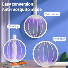 Load image into Gallery viewer, Foldable Electric Mosquito Killer Swatter USB Rechargeable Electric Household Mosquito Killer Anti Mosquito Trap With UV Light
