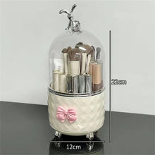 Load image into Gallery viewer, Desktop Makeup Brush Organizer Bathroom Eyebrow Pencil Storage Boxes 360° Rotating Pen Holder Dustproof Dresser Cosmetics Shelf
