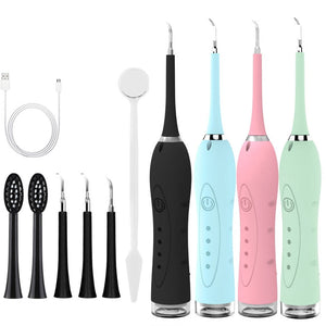 7 in 1 Sonic Electric Dental Calculus Scaler USB Charger Toothbrush Portable Tartar Remover Teeth Whitening Stone Stains Cleaner