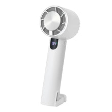 Load image into Gallery viewer, USB Rechargeable Mini Pocket Handheld Small Cooling Fan Portable Office Desktop Digital Display Cooler 3 Speed Foldable with Hook
