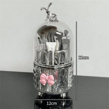 Load image into Gallery viewer, Desktop Makeup Brush Organizer Bathroom Eyebrow Pencil Storage Boxes 360° Rotating Pen Holder Dustproof Dresser Cosmetics Shelf
