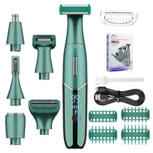 Load image into Gallery viewer, 6-in-1 Women's Electric Shaver Replaceable Heads for Whole Body Private Epilator Shaving Razor Nose Hair Trimmer
