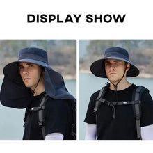 Load image into Gallery viewer, Outdoor Fisherman Hat Wide Brim Bucket Hat With Neck Hiking Cover Adjustable Outdoor Fishing Camping Travel Anti Uv Hat Cap

