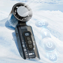Load image into Gallery viewer, 100-Speed Turbo Handheld Fan with LED Light - Rechargeable, Foldable &amp; Portable for Camping, Office, Travel &amp; Home Cooling
