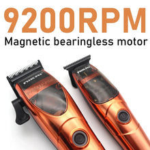 Load image into Gallery viewer, Professional 9200RPM 2PC SET Hair Clippers Hair Trimmer with Charging Base Fade Blade Mens Cordless Barbers Haircut Kit

