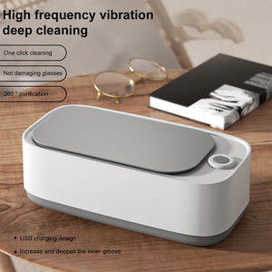 Mini Ultrasonic Washer with 1-Touch Working High Frequency Vibration Cleaner Portable Rechargeable for Jewelry Glasses Watch