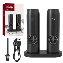 Load image into Gallery viewer, Rechargeable USB Electric Automatic Salt and Pepper Grinder Set Gravity Spice Mill Adjustable Spices Grinder Kitchen Tools
