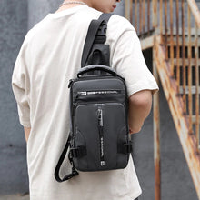 Load image into Gallery viewer, Men Sling Backpack Cross body Shoulder Chest Bag with USB Charging Port Travel Waterproof Nylon Male Multipurpose Messenger Bags

